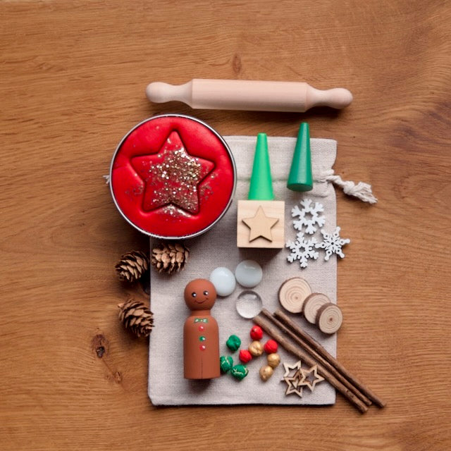 Kit de pâte à modeler "Bonhomme de pain d'épice", peint à la main