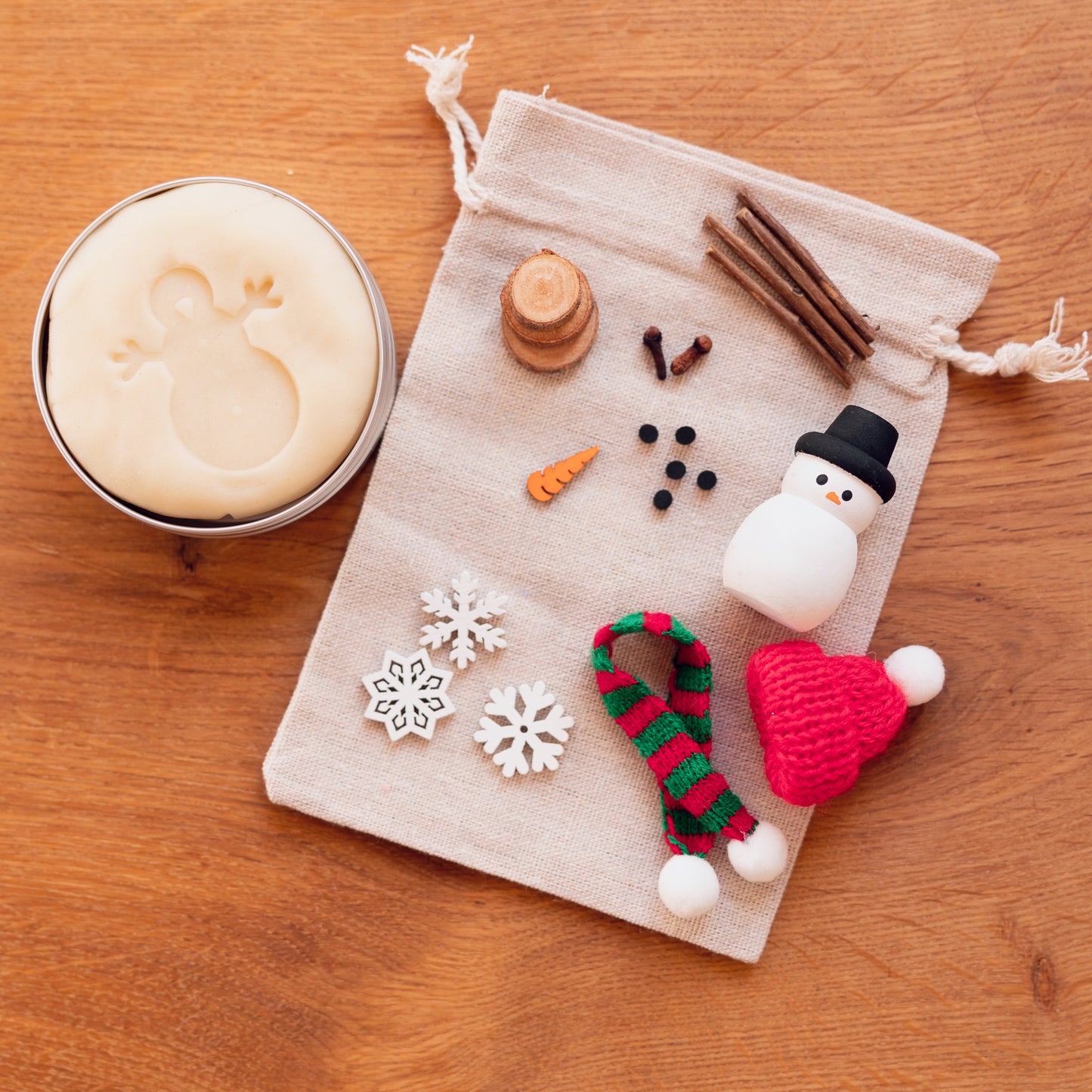 Kit de pâte à modeler "Bonhomme de neige"