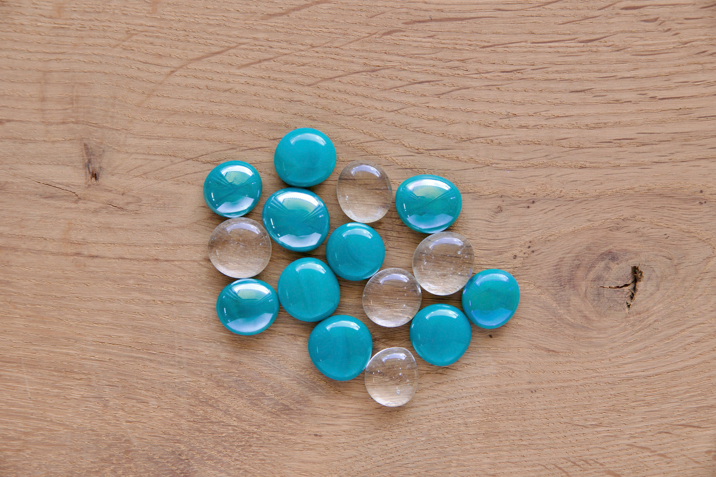 Galets en verre "Eau Turquoise"